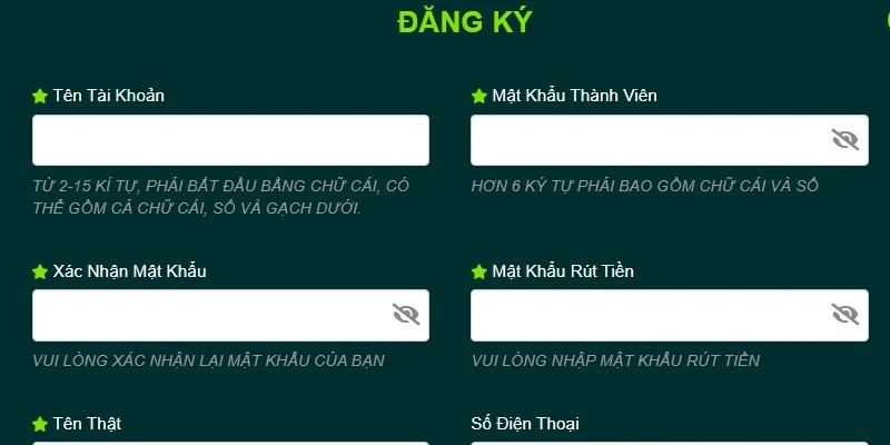 thao tác đăng ký tài khoản 69vn